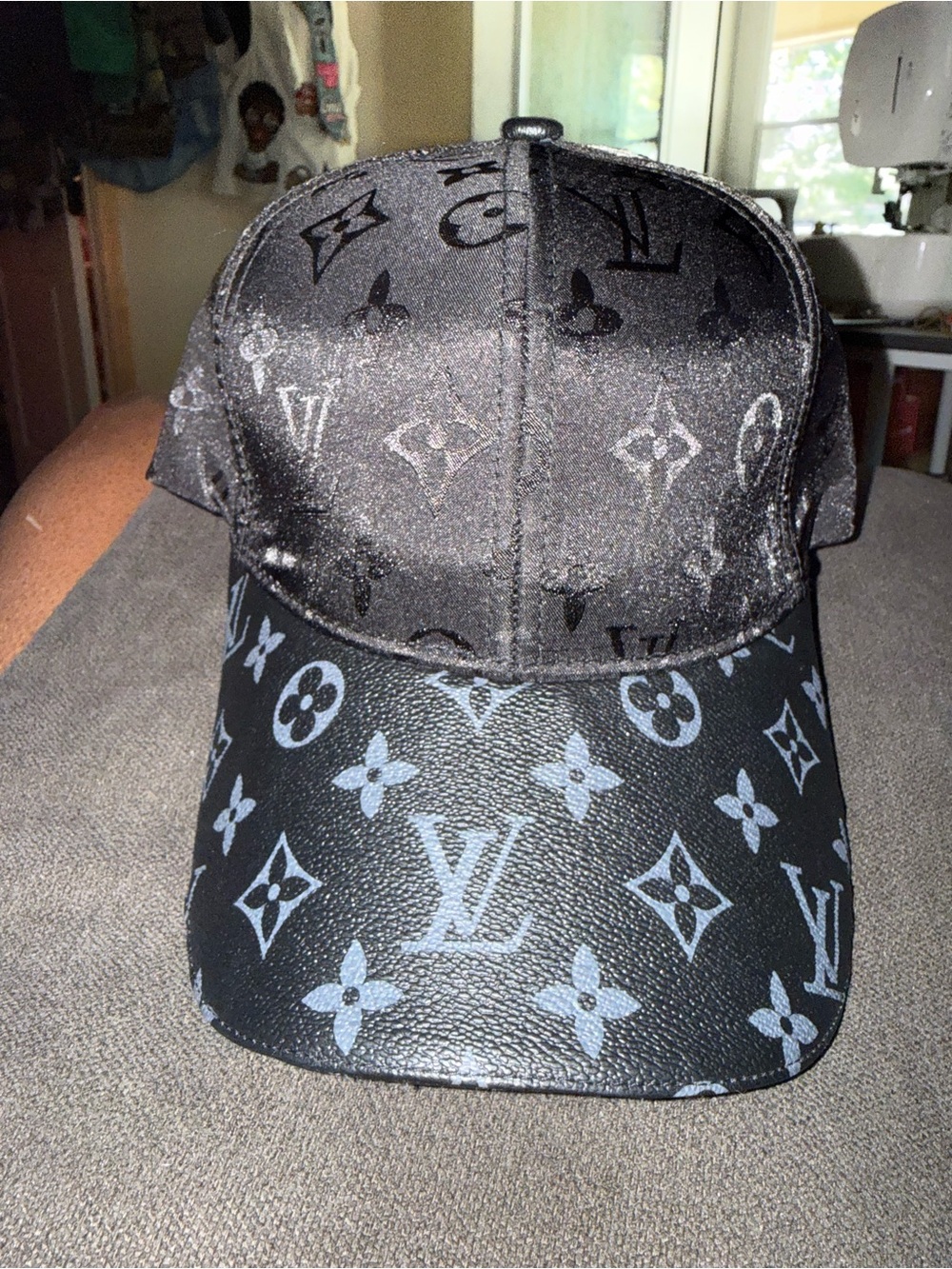 Black Monogram Baseball Cap - Luxury-Inspired Hat
